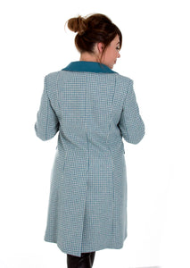 Bothwell coat Houndstooth Teal