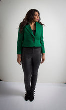 Load image into Gallery viewer, Ella fitted Jacket green Harris Herringbone Tweed