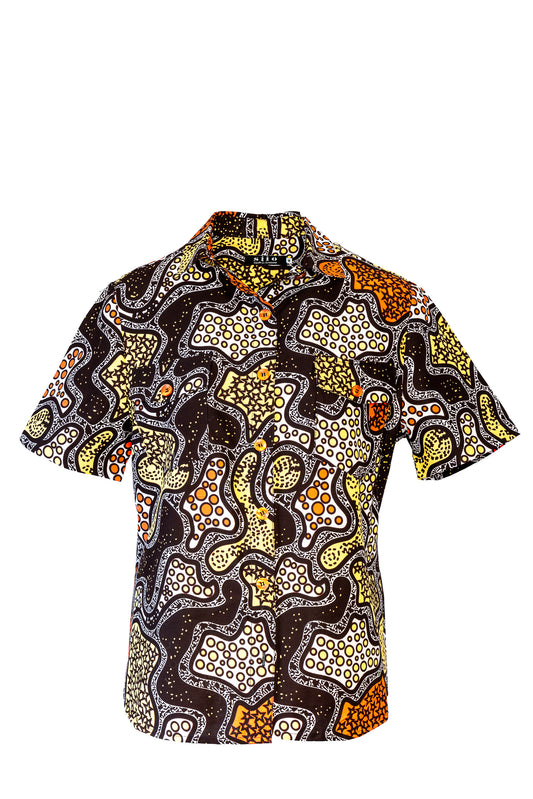 Cotton print short sleeve shirt -Multi colour