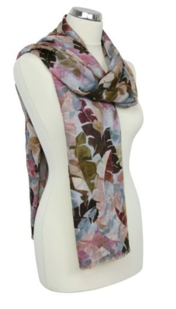 Leaves Design Digital Print Scarf